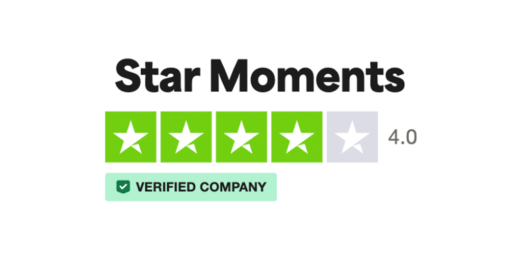 Star Moments Trust Pilot Score - 4 Stars